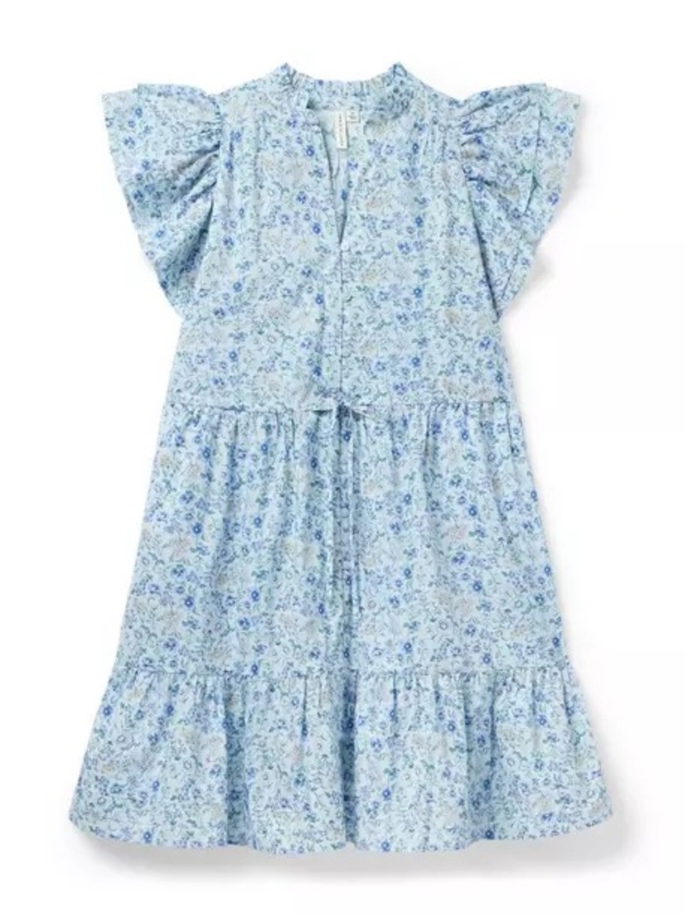 Janie and Jack Light Blue Floral Ruffle Dress Small